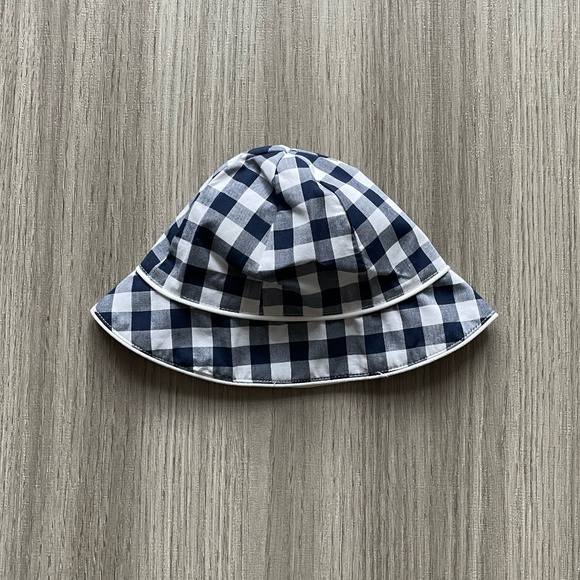 NWT Janie and Jack Gingham Bucket Hat & NWT Striped Palm Bucket Hat White 3-6M - Picture 4 of 14